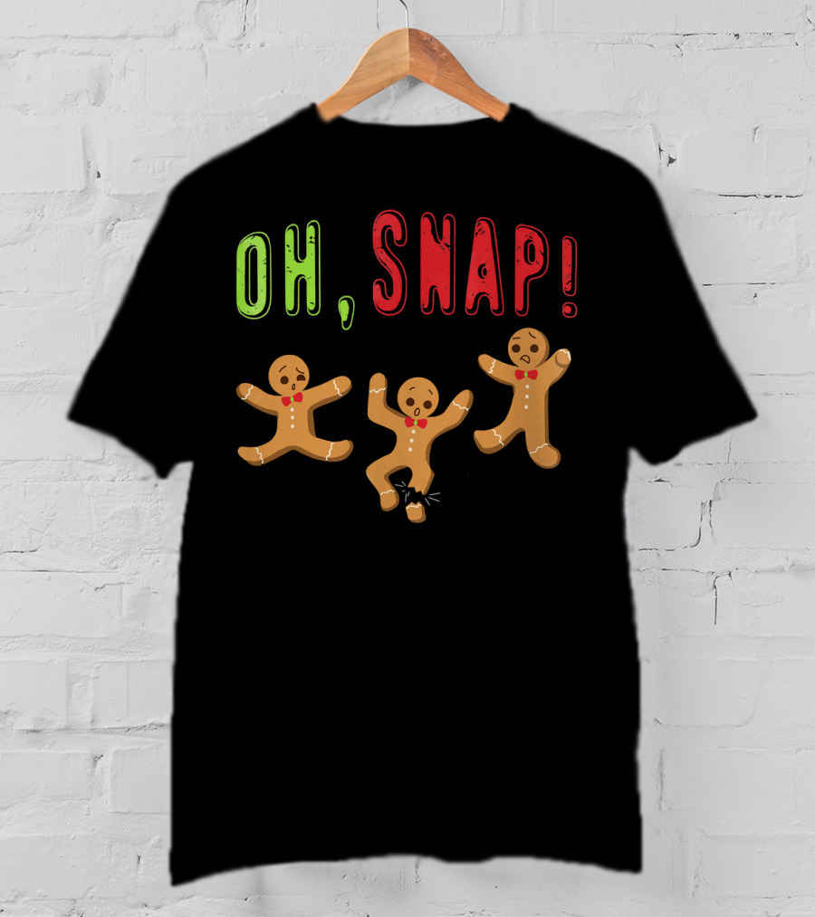 Oh Snap Funny Surprised Gingerbread Trio T-Shirt