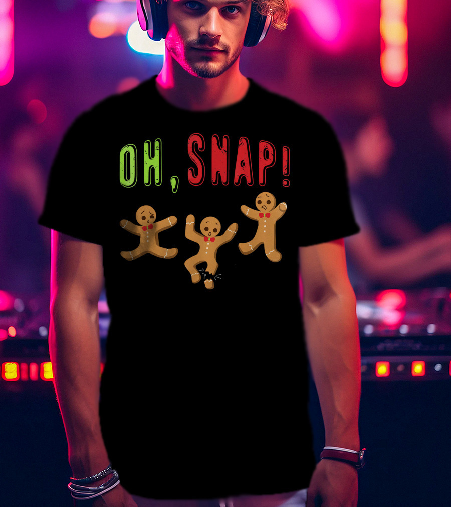 Oh Snap Funny Surprised Gingerbread Trio T-Shirt