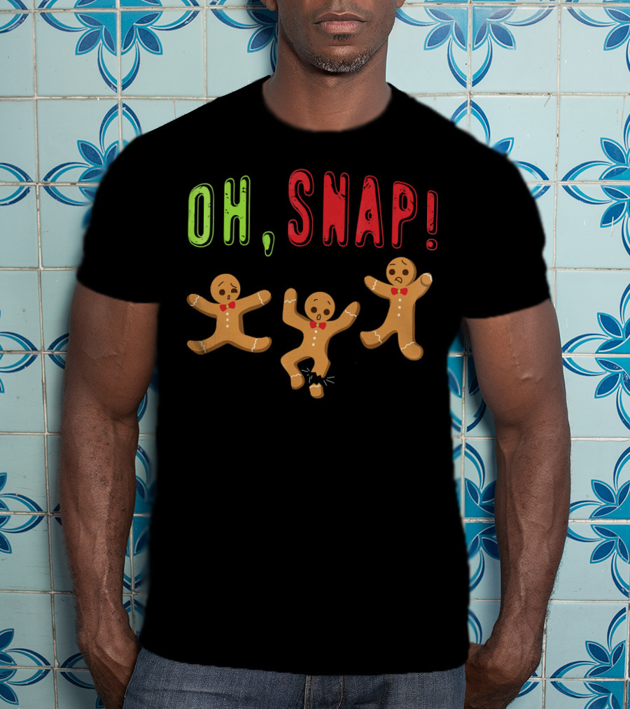 Oh Snap Funny Surprised Gingerbread Trio T-Shirt