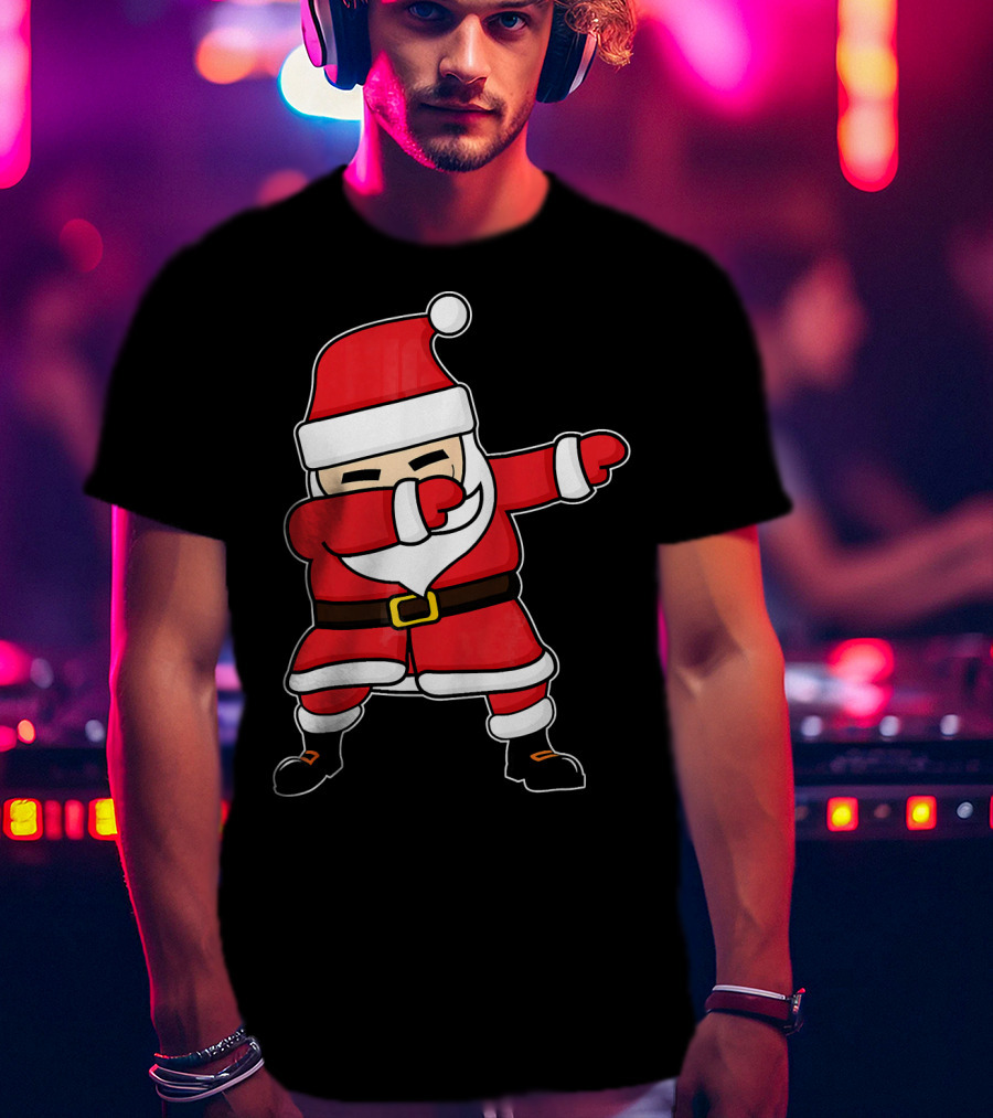 Dabbing Santa Claus Funny Christmas Pose T-Shirt