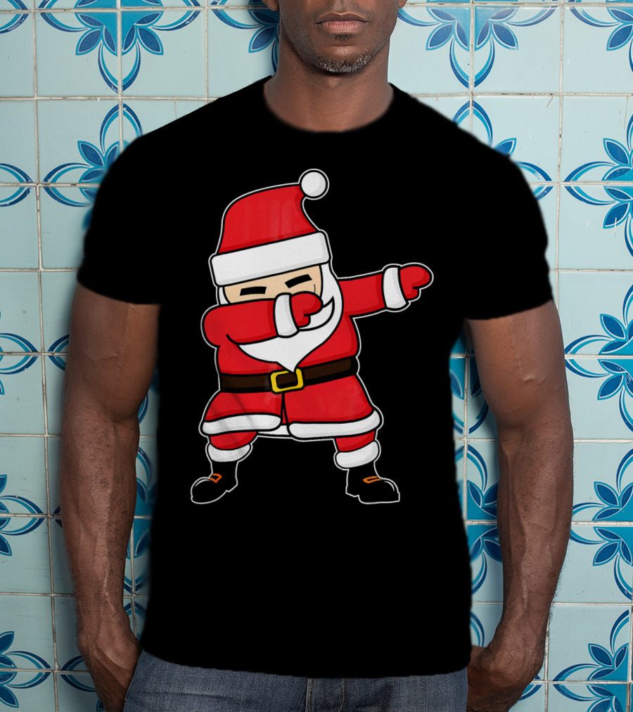 Dabbing Santa Claus Funny Christmas Pose T-Shirt