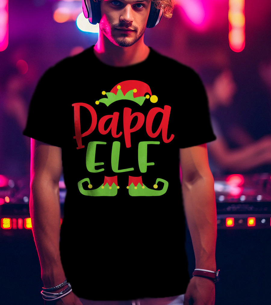 Papa Elf Christmas Match Holiday Humor T-Shirt