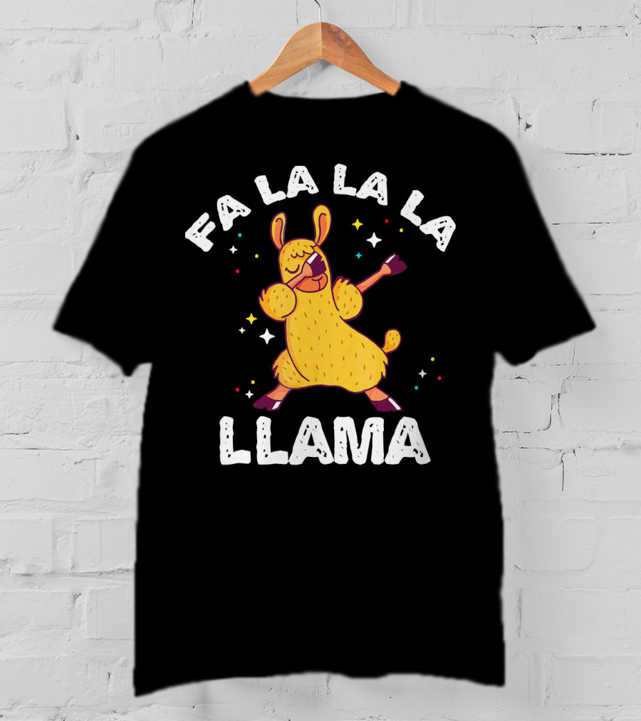 FA LA LA LA Llama Dabbing Xmas T-Shirt