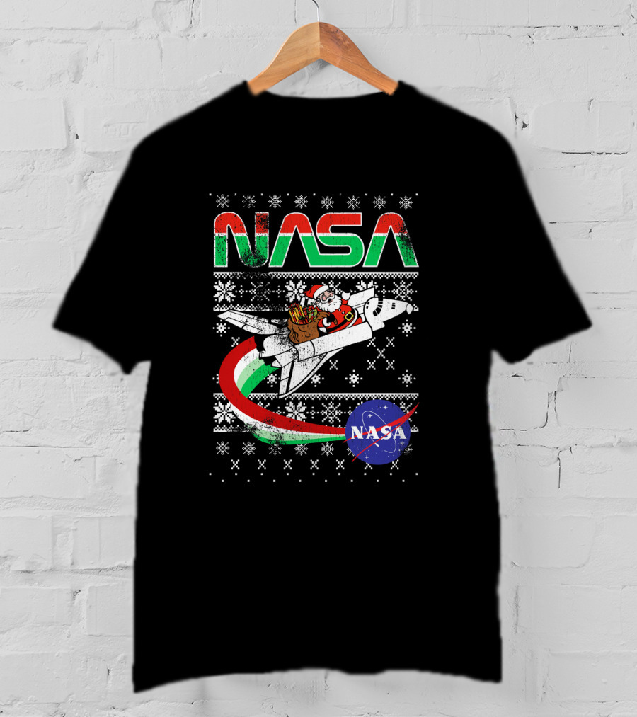 NASA Santa Sleigh Rocket Christmas Extravaganza T-Shirt