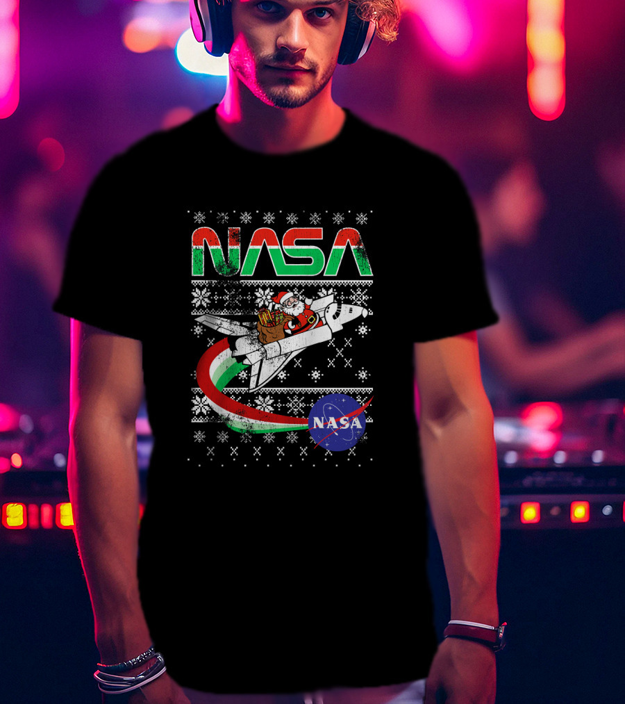 NASA Santa Sleigh Rocket Christmas Extravaganza T-Shirt