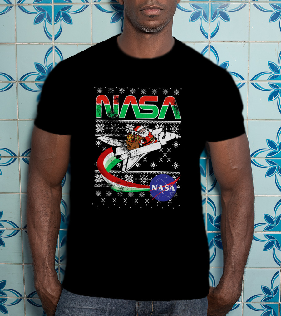 NASA Santa Sleigh Rocket Christmas Extravaganza T-Shirt