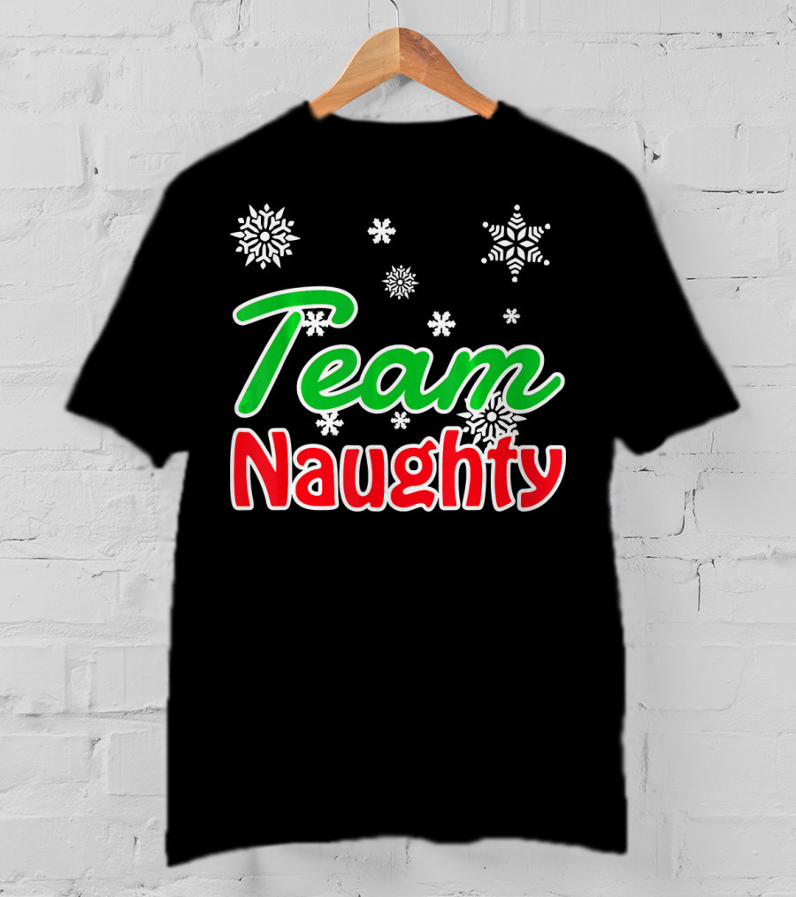 Team Naughty Santa Family Snowflakes T-Shirt