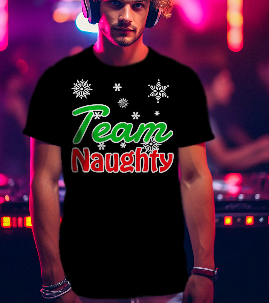 Team Naughty Santa Family Snowflakes T-Shirt