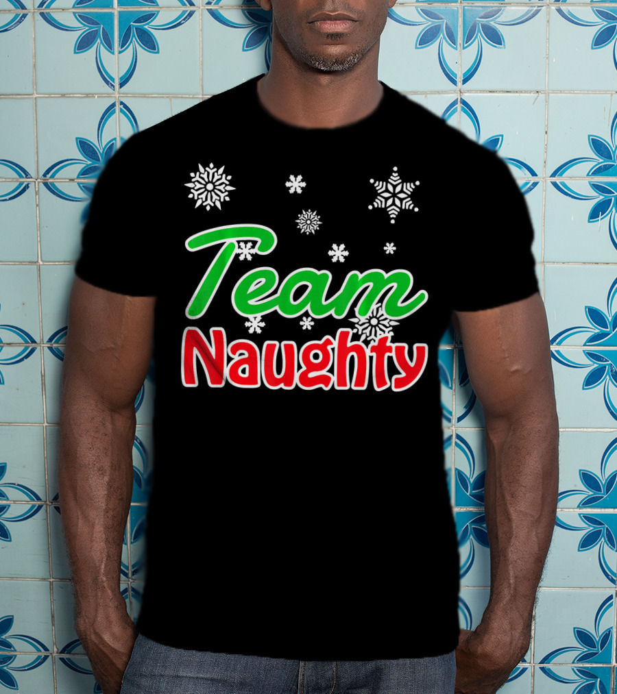 Team Naughty Santa Family Snowflakes T-Shirt