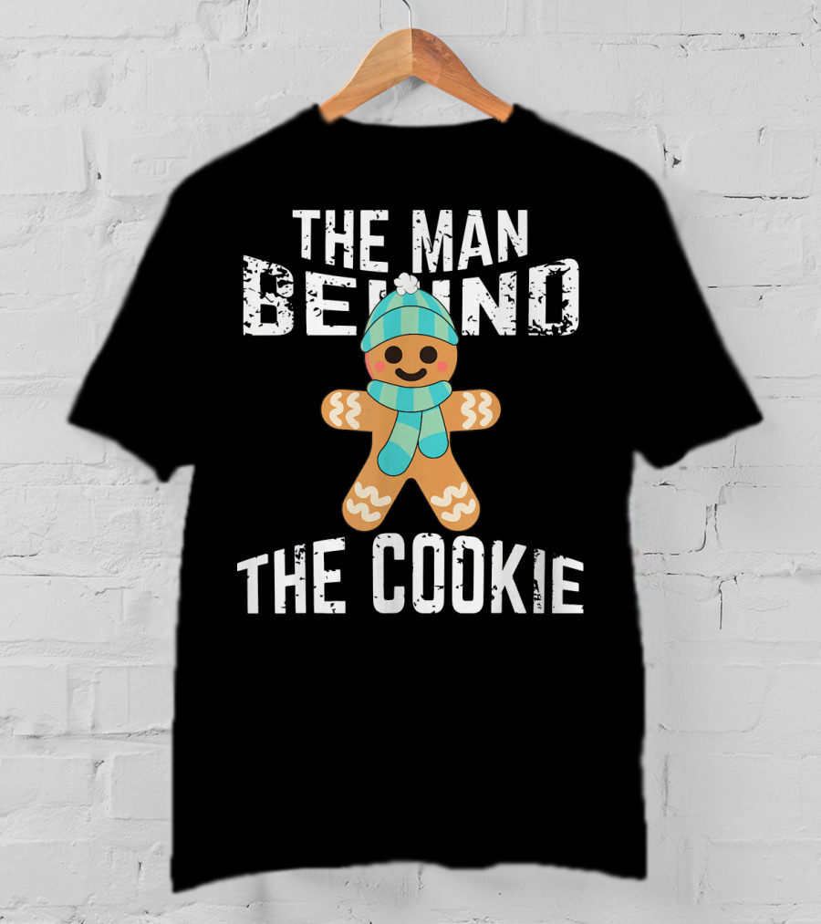 The Man Behind The Cookie Mens Christmas Pregnancy Announcement T-Shirt