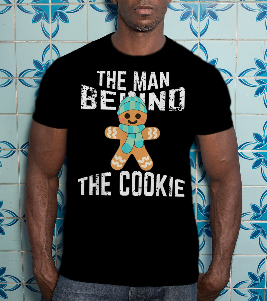 The Man Behind The Cookie Mens Christmas Pregnancy Announcement T-Shirt