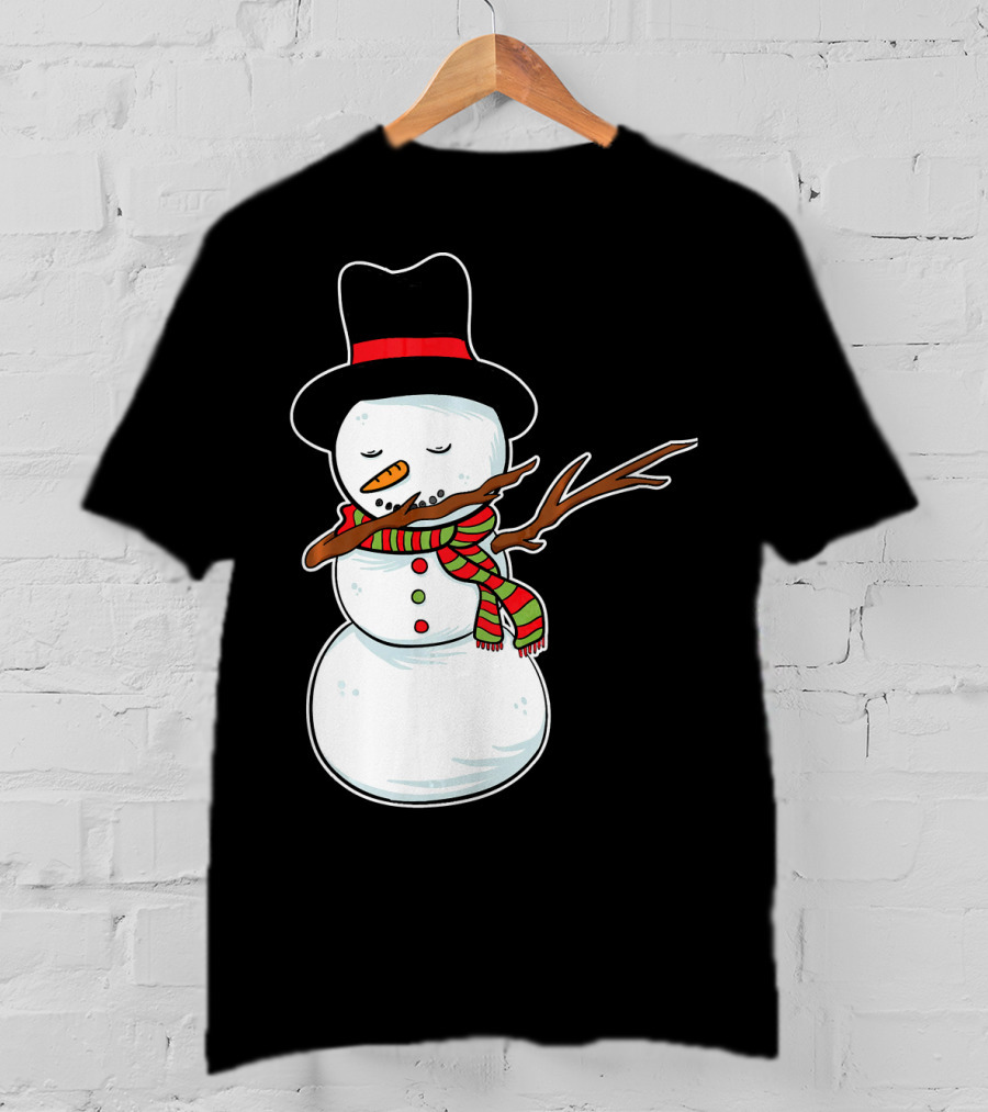Dabbing Dab Snowman With Hat And Scarf T-Shirt