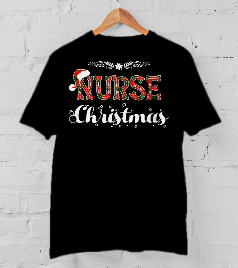 Nurse Christmas Santa Hat Holiday Decor T-Shirt