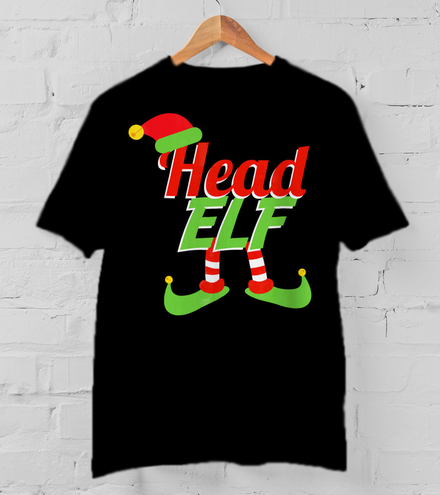 Head Elf Christmas Outfit With Hat And Curled Shoes T-Shirt