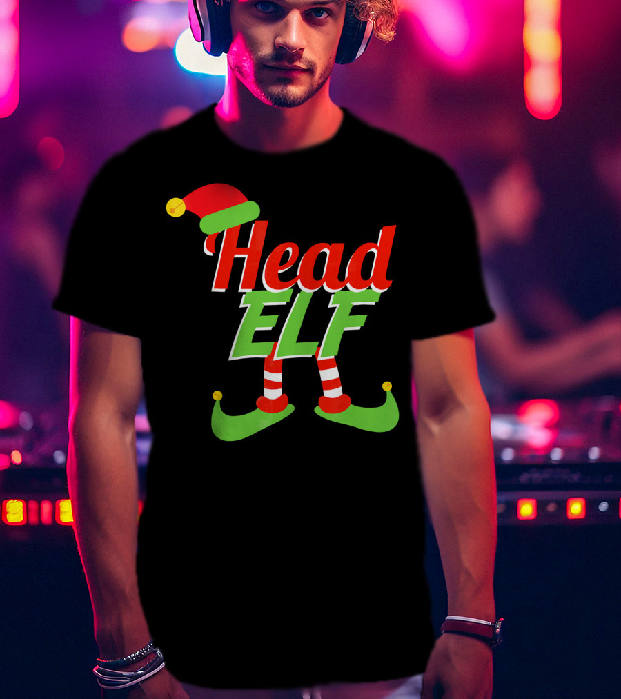 Head Elf Christmas Outfit With Hat And Curled Shoes T-Shirt