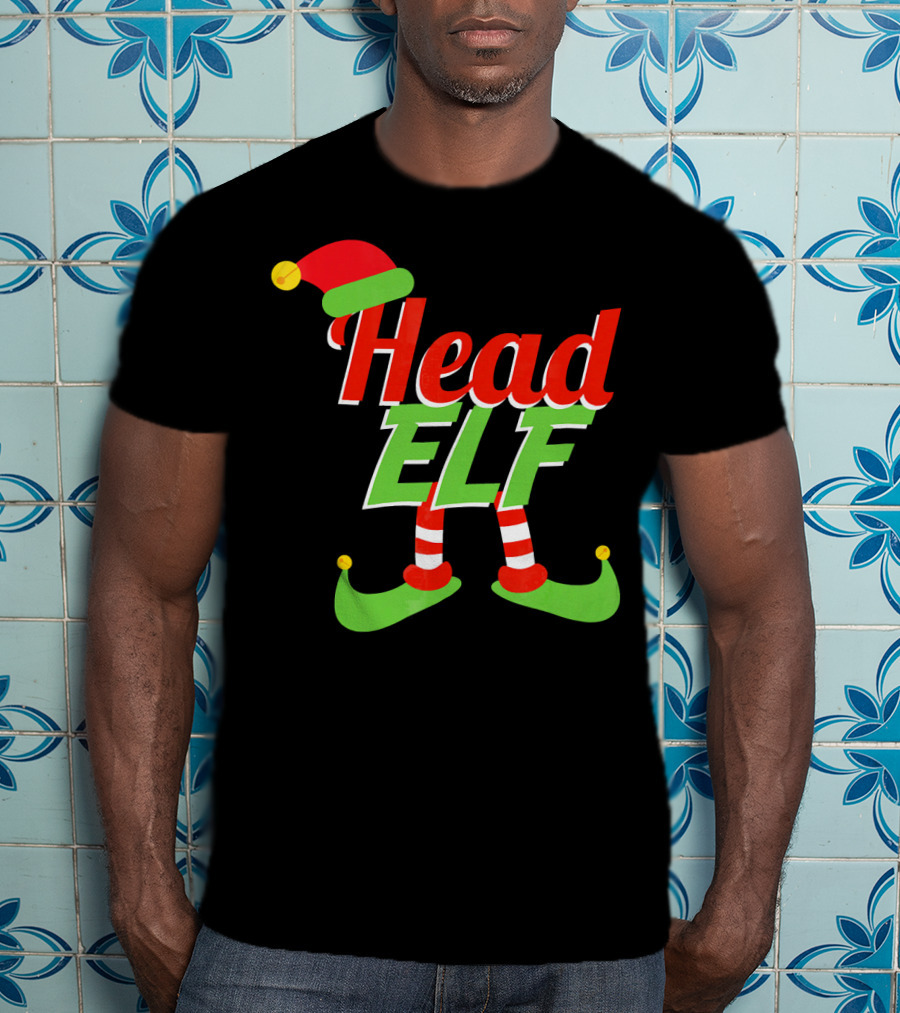 Head Elf Christmas Outfit With Hat And Curled Shoes T-Shirt