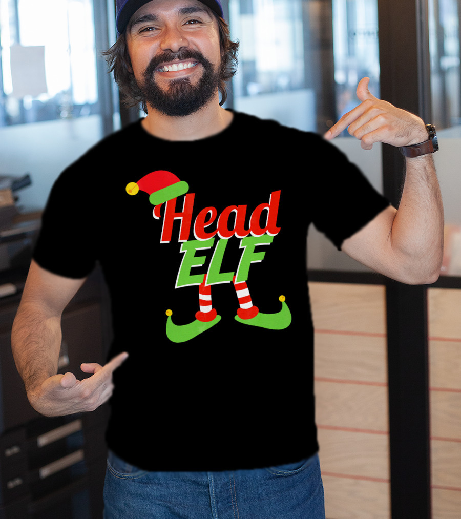 Head Elf Christmas Outfit With Hat And Curled Shoes T-Shirt