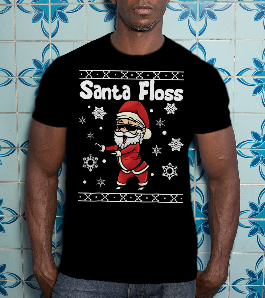 Santa Floss Snowflakes Holiday Dance T-Shirt