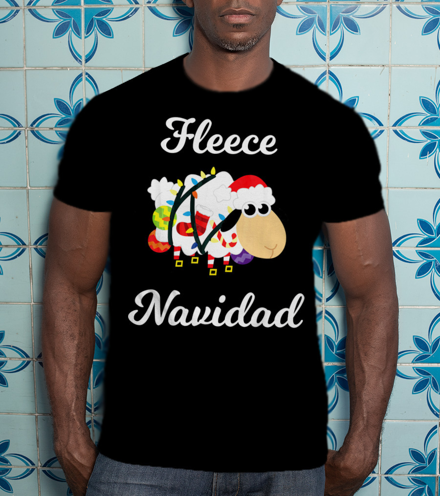 Fleece Navidad Funny Feliz Mexican Sheep Christmas Jumper Santa Hat T-Shirt
