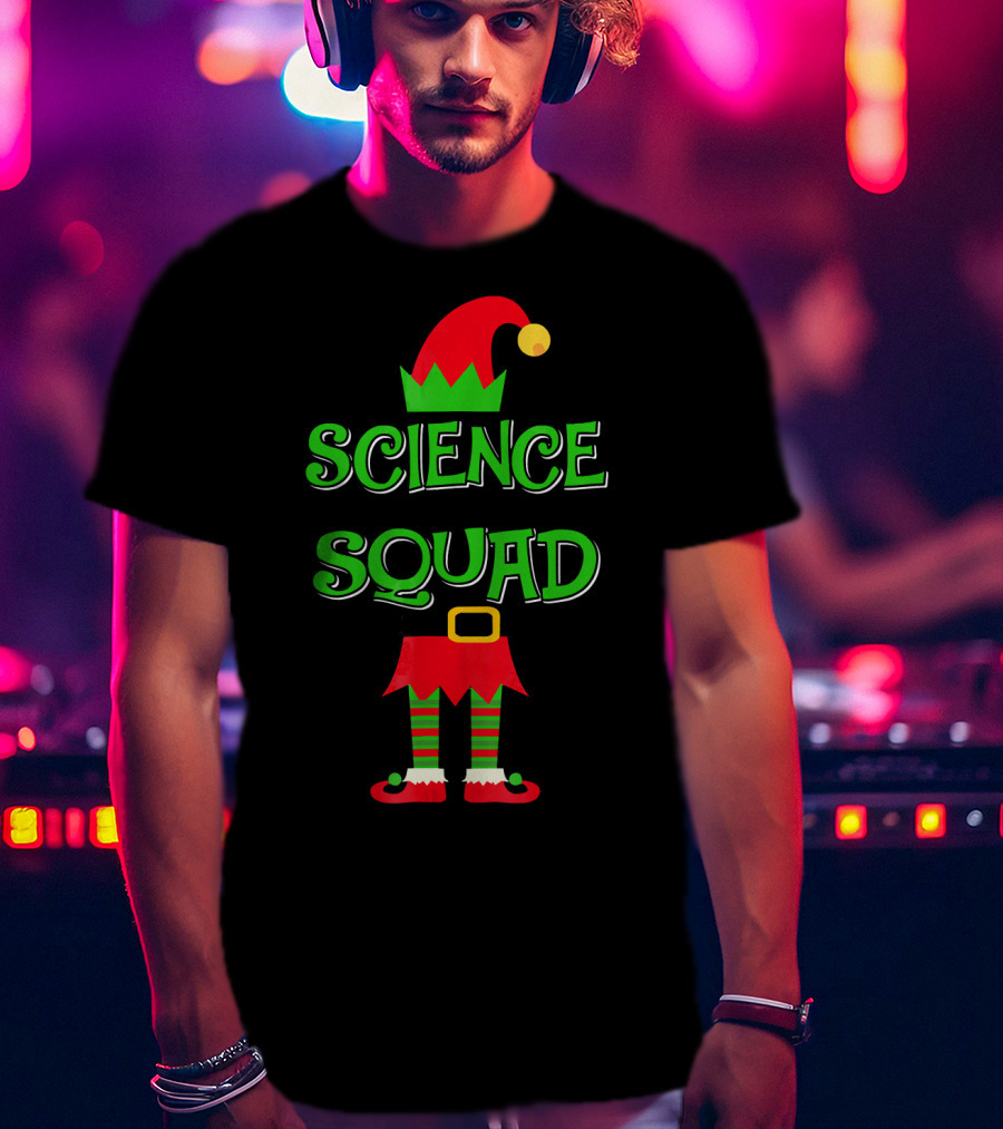 Science Squad Christmas Elf Teacher T-Shirt