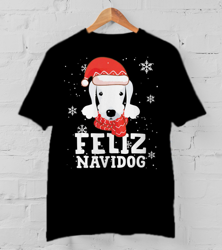 Feliz Navidog Bedlington Terrier Christmas Holiday Fun T-Shirt