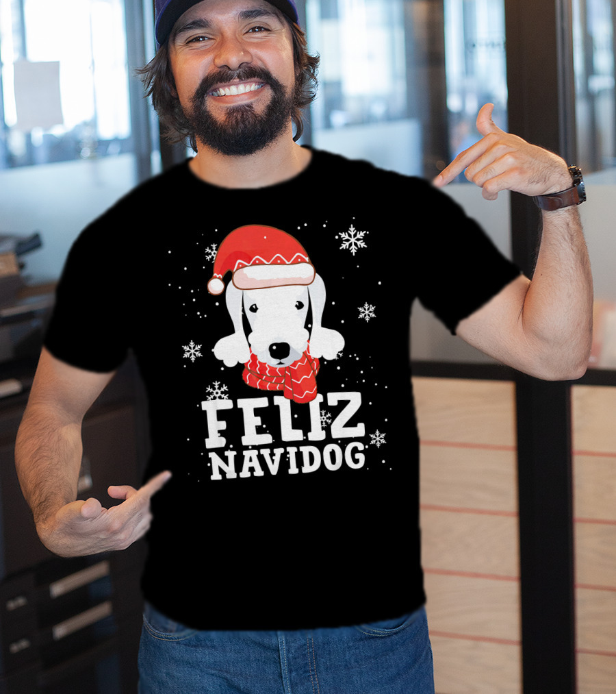 Feliz Navidog Bedlington Terrier Christmas Holiday Fun T-Shirt