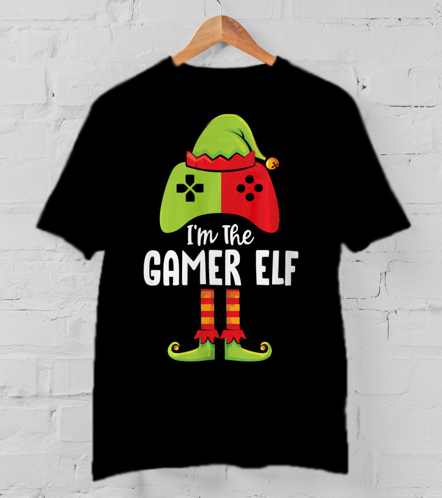 I'm The Gamer Elf Controller Hat Festive Costume T-Shirt