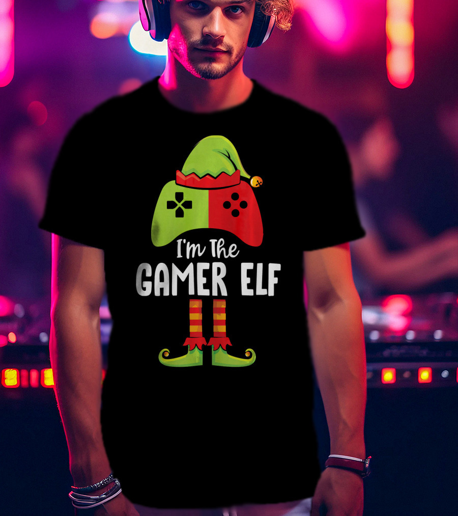 I'm The Gamer Elf Controller Hat Festive Costume T-Shirt