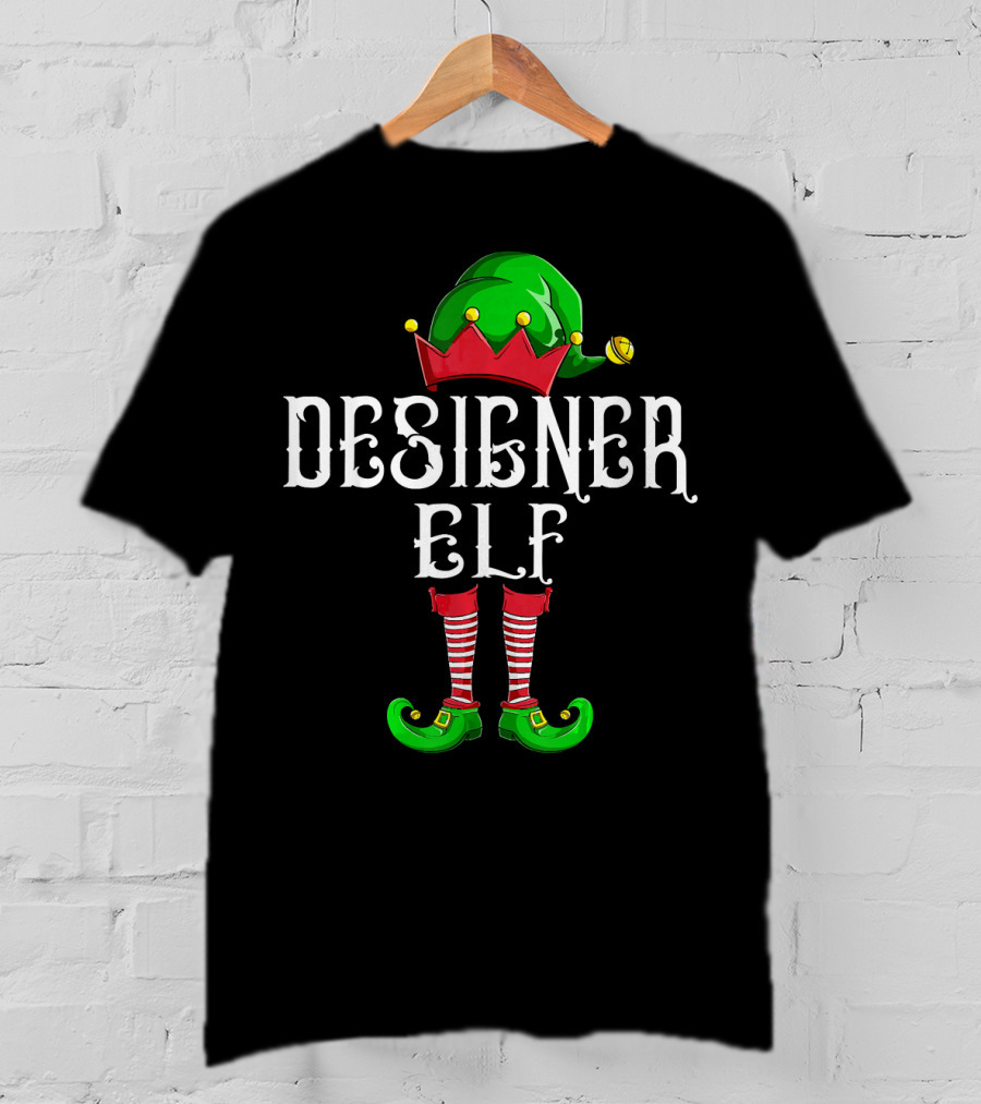Designer Elf Xmas Elves Festive Holiday T-Shirt