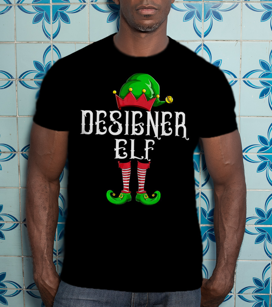 Designer Elf Xmas Elves Festive Holiday T-Shirt