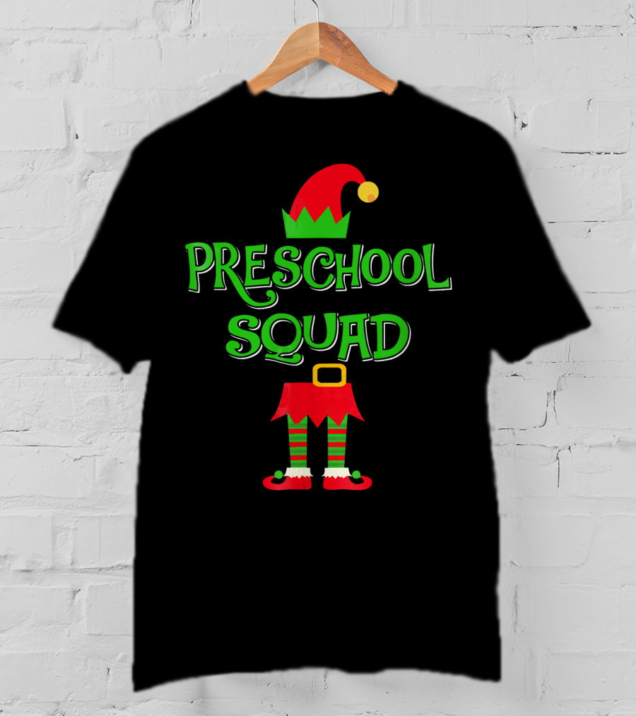 Preschool Squad Christmas Elf Teacher T-Shirt