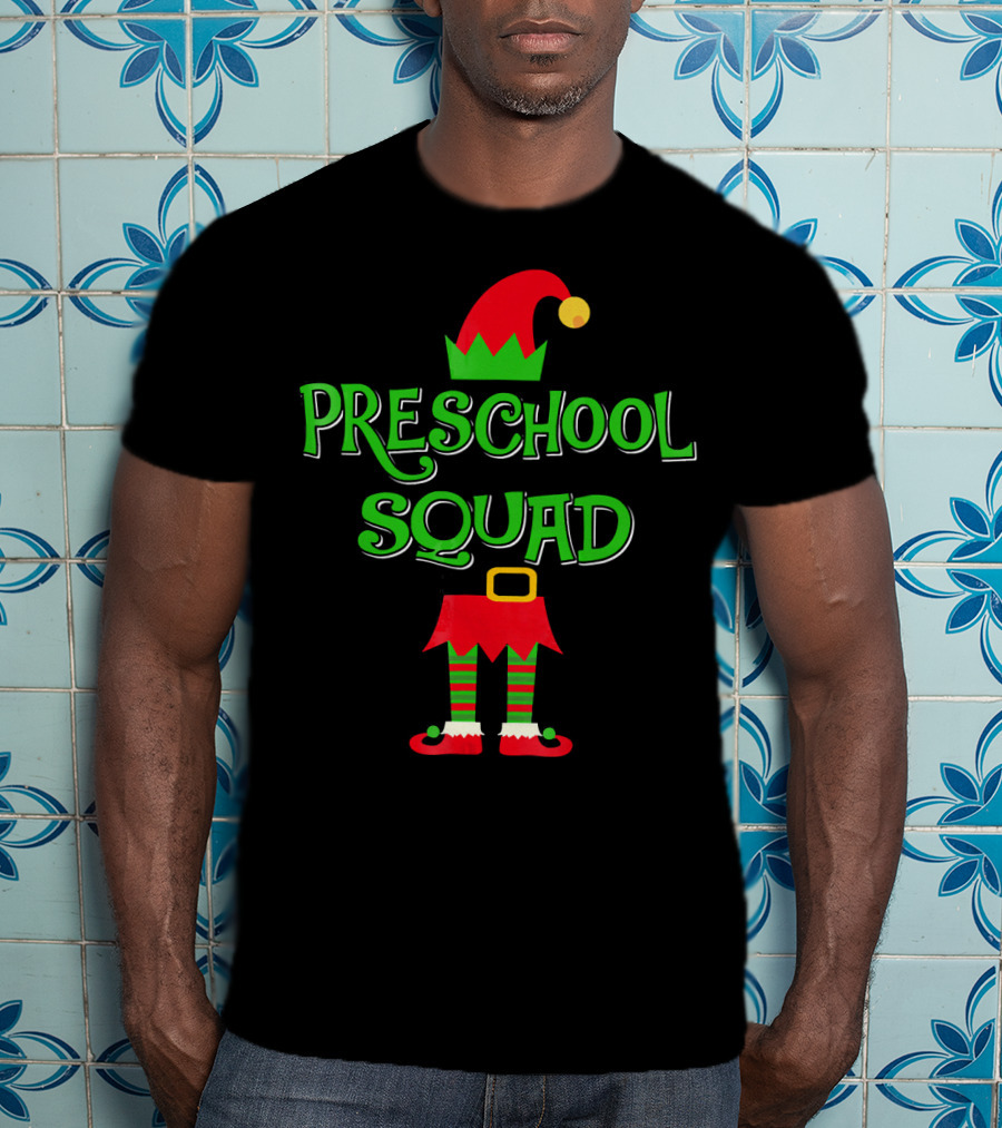Preschool Squad Christmas Elf Teacher T-Shirt