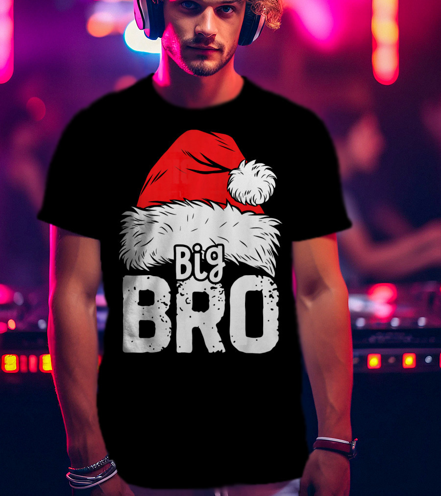 Big Bro Santa Hat Christmas T-Shirt