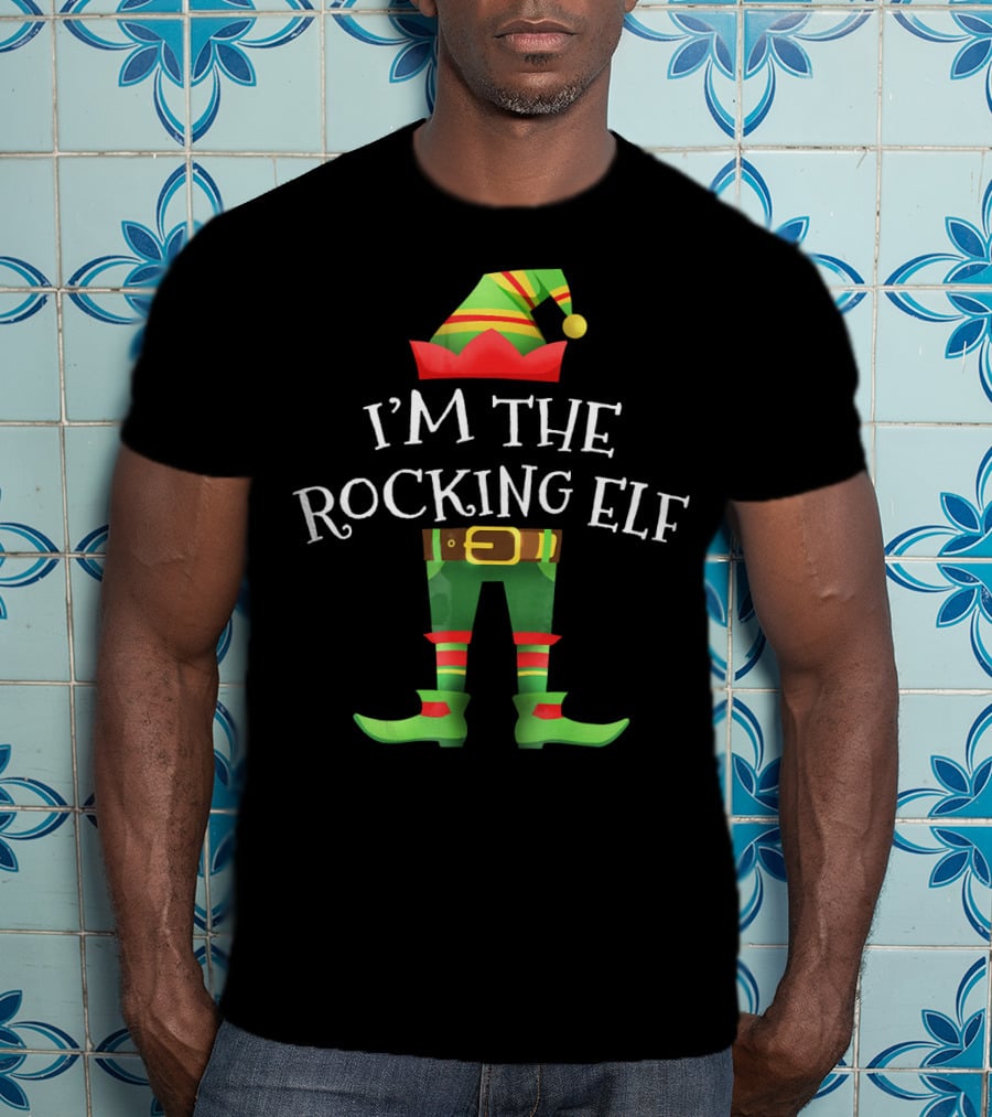 I'm The Rocking Elf Christmas Costume Group T-Shirt