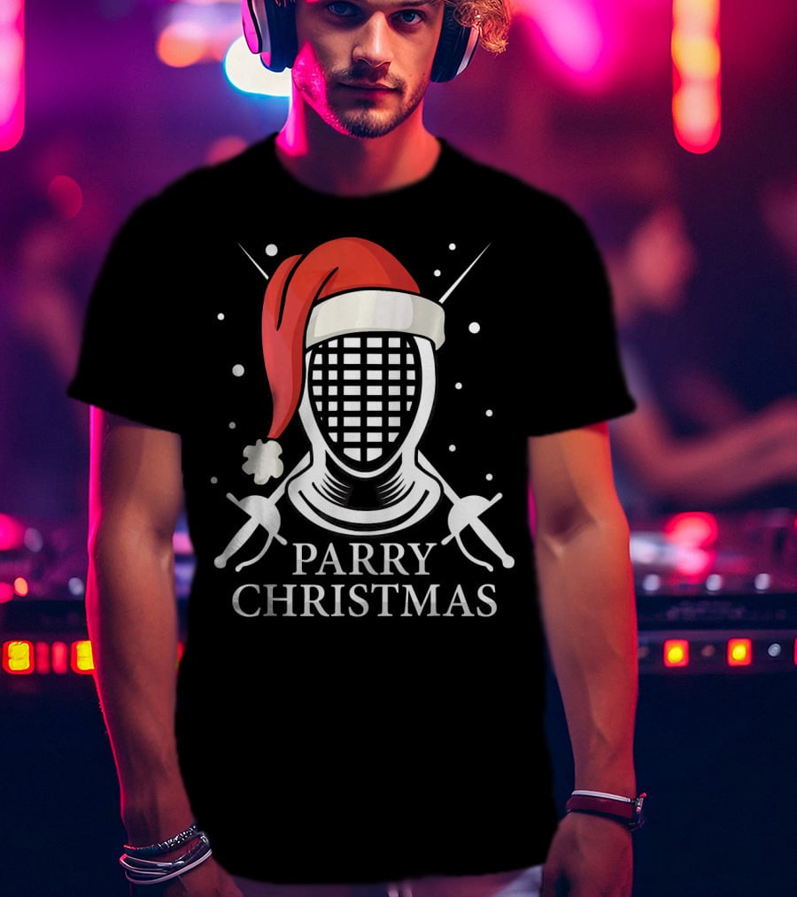 Parry Christmas Fencing Santa T-Shirt