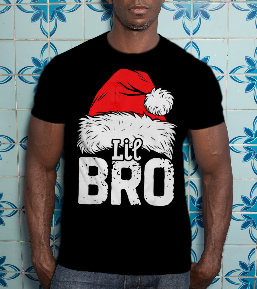 Lil Bro Santa Hat Christmas T-Shirt