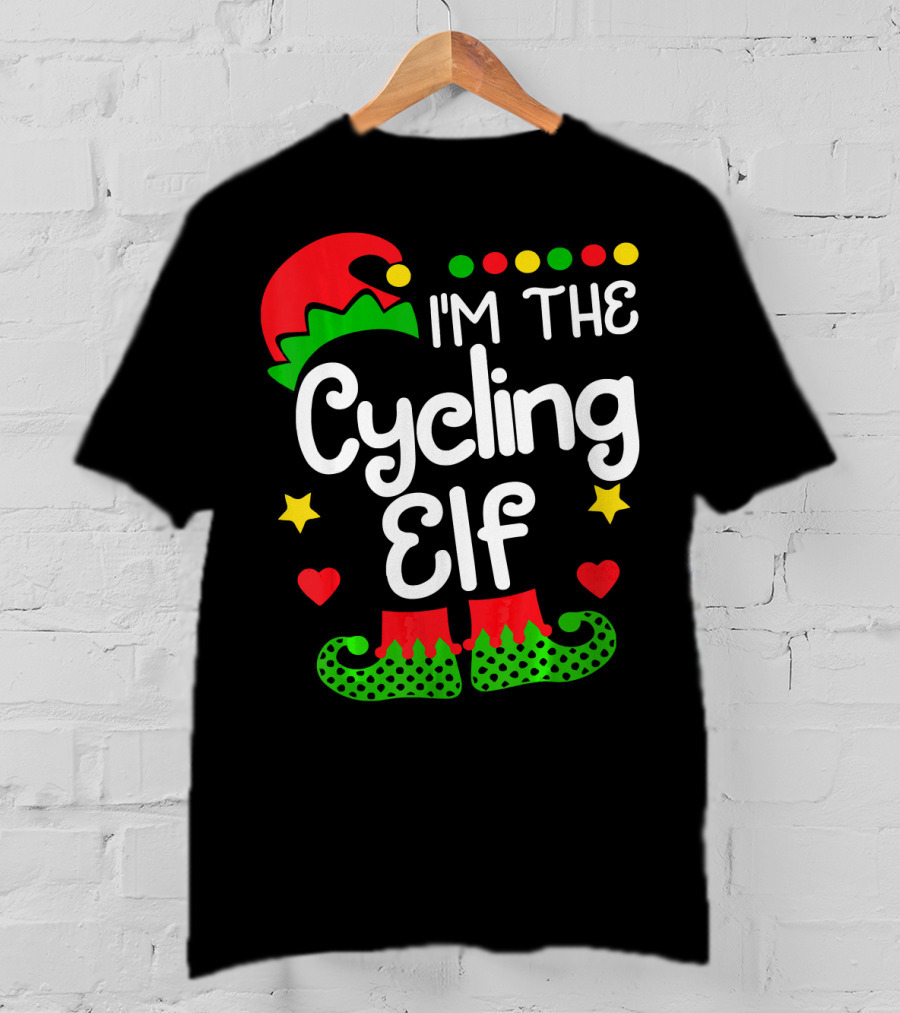 I'm The Cycling Elf Christmas Family Holiday Fun T-Shirt