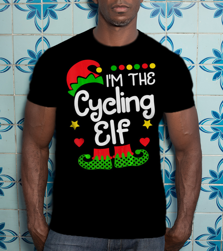 I'm The Cycling Elf Christmas Family Holiday Fun T-Shirt