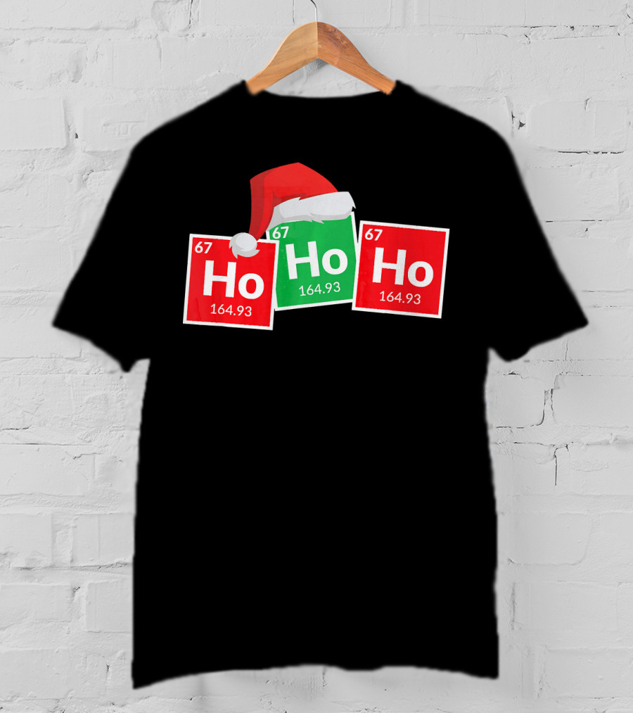 Christmas Ho Ho Ho Santa Periodic Table Elements Fun T-Shirt