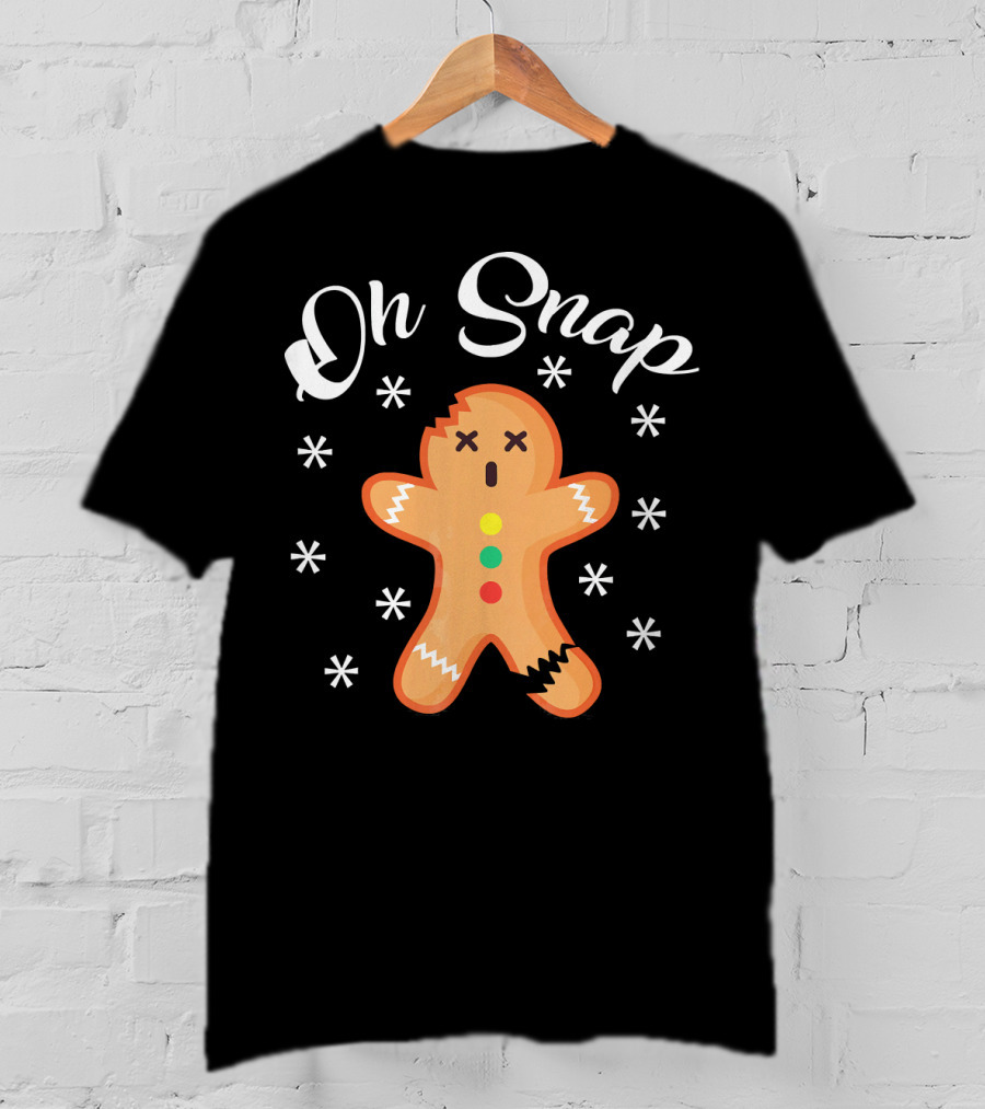 Oh Snap Broken Gingerbread Man Holiday Humor T-Shirt