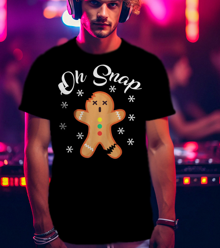 Oh Snap Broken Gingerbread Man Holiday Humor T-Shirt