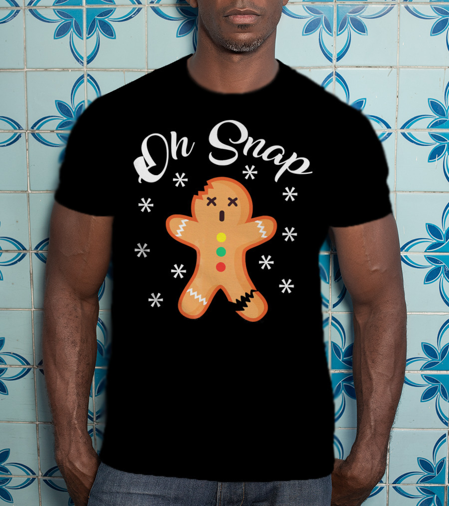 Oh Snap Broken Gingerbread Man Holiday Humor T-Shirt