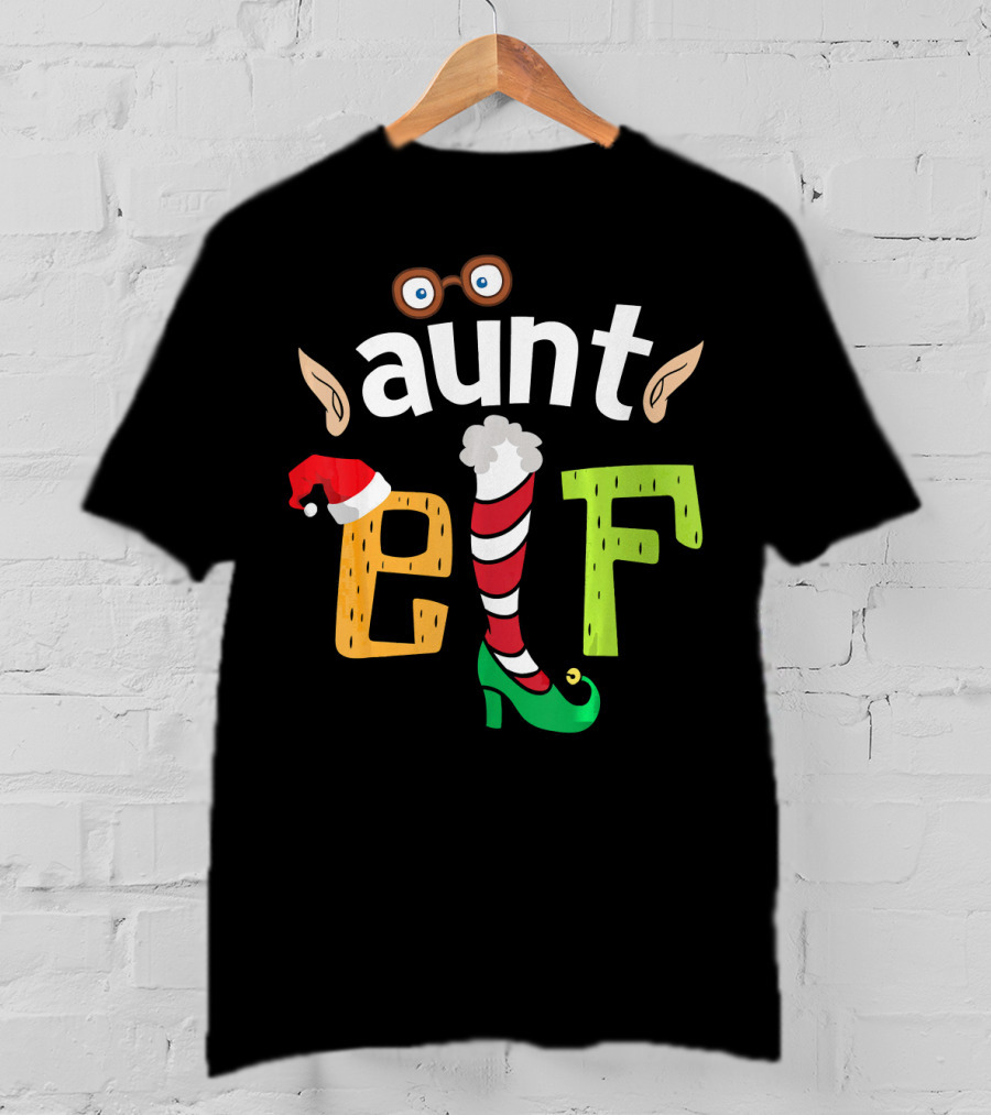 Aunt Elf Elf Squad Family Christmas Holiday Magic T-Shirt