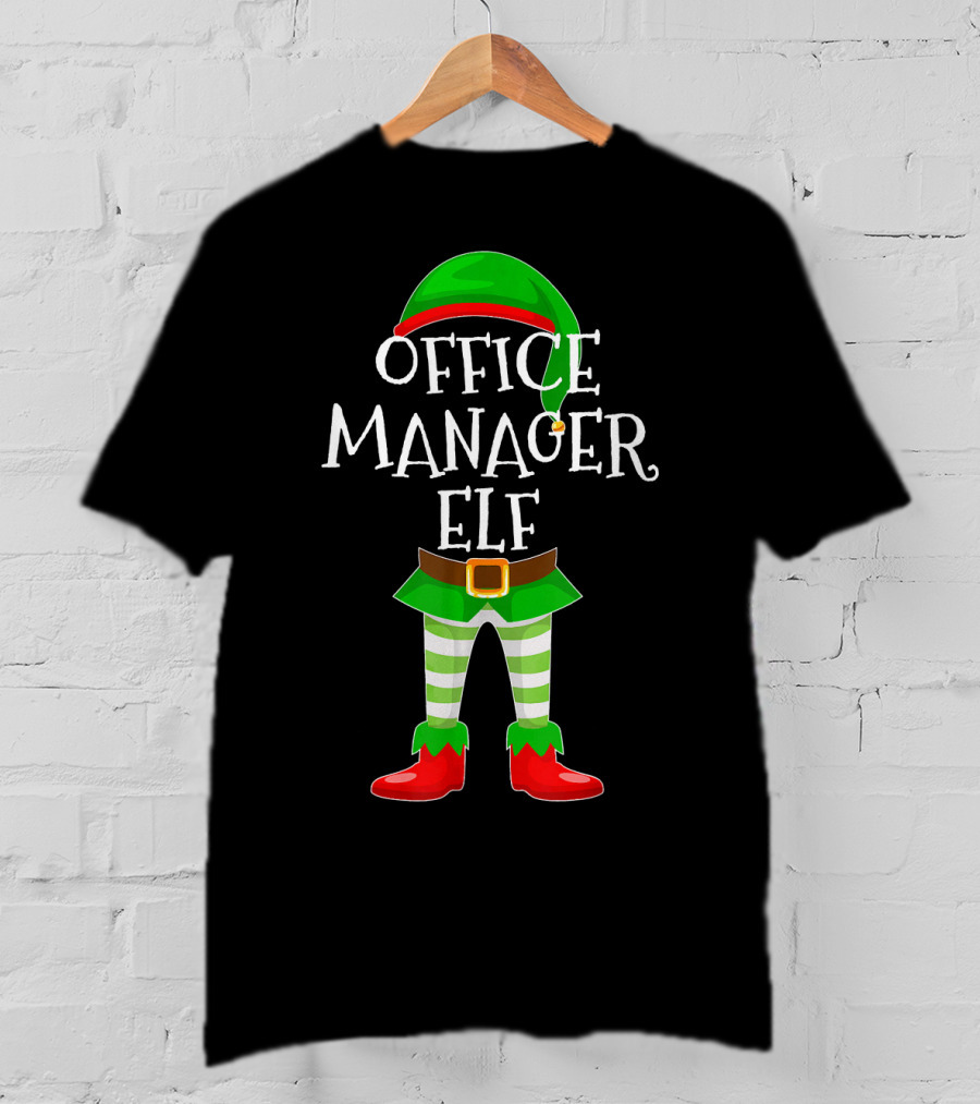 Office Manager Elf Matching Family Christmas T-Shirt