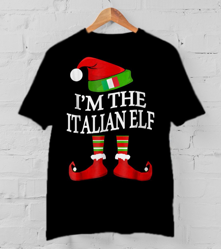 I'm The Italian Elf Festive Christmas Group Family Pajama Holiday Matching T-Shirt