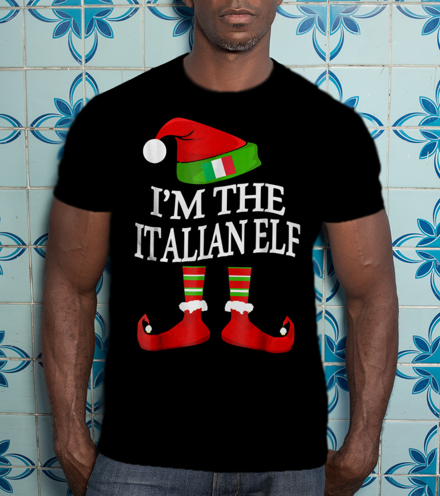 I'm The Italian Elf Festive Christmas Group Family Pajama Holiday Matching T-Shirt