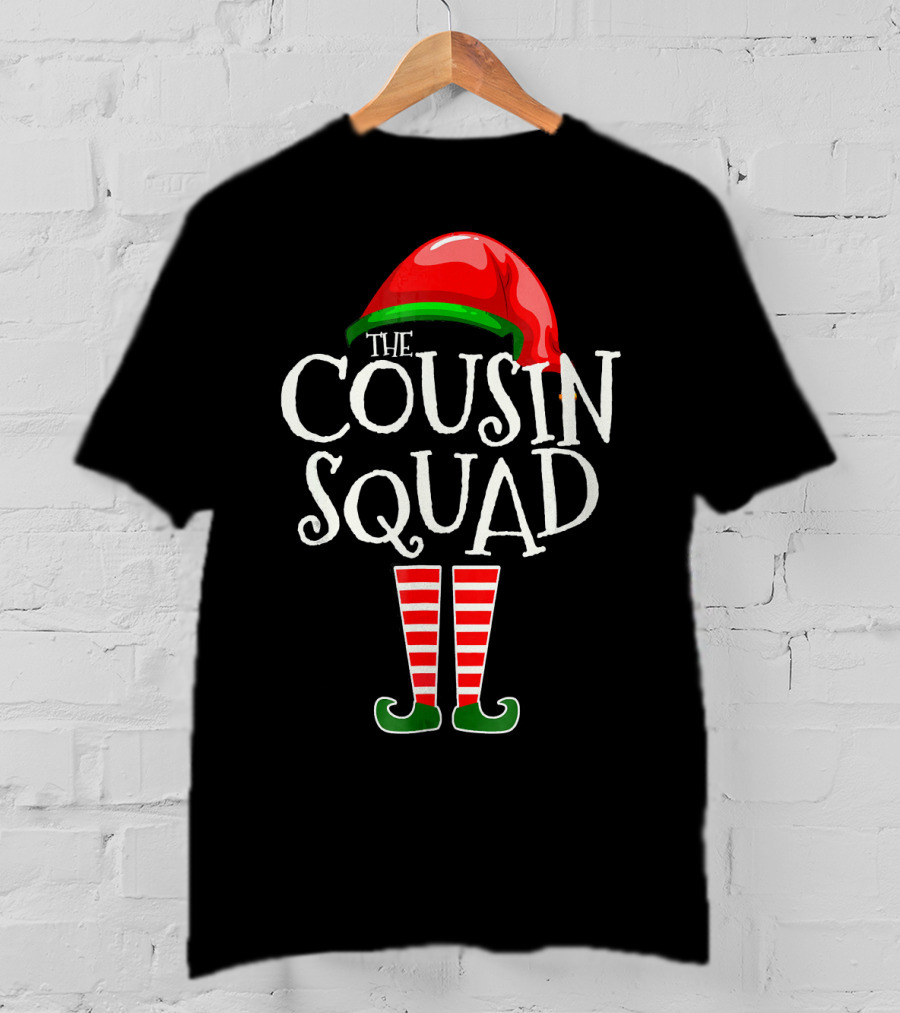 The Cousin Squad Elf Hat And Striped Legs T-Shirt