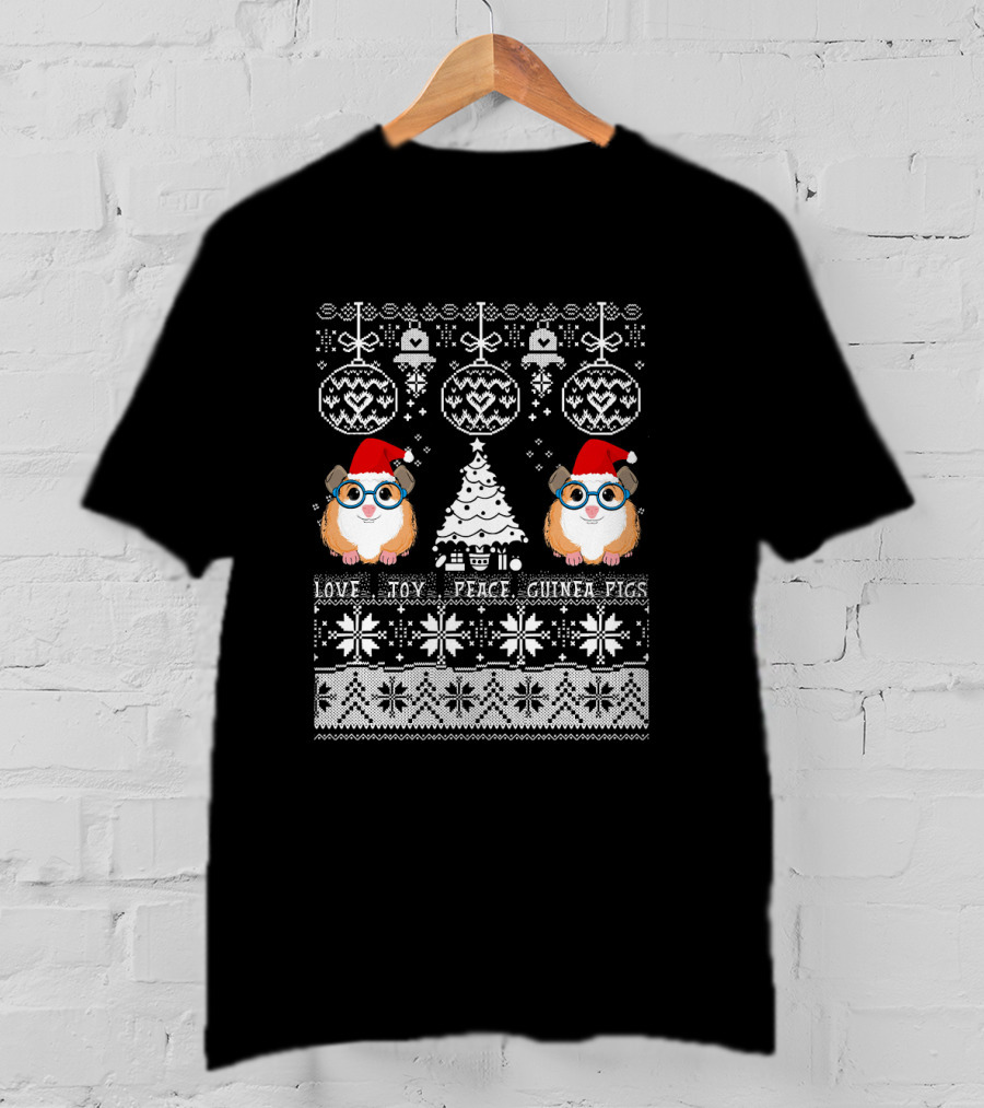 Love Toy Peace Guinea Pigs Christmas T-Shirt
