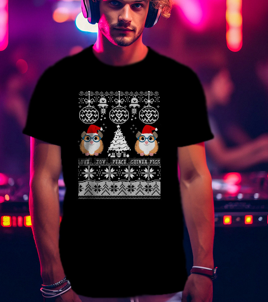 Love Toy Peace Guinea Pigs Christmas T-Shirt