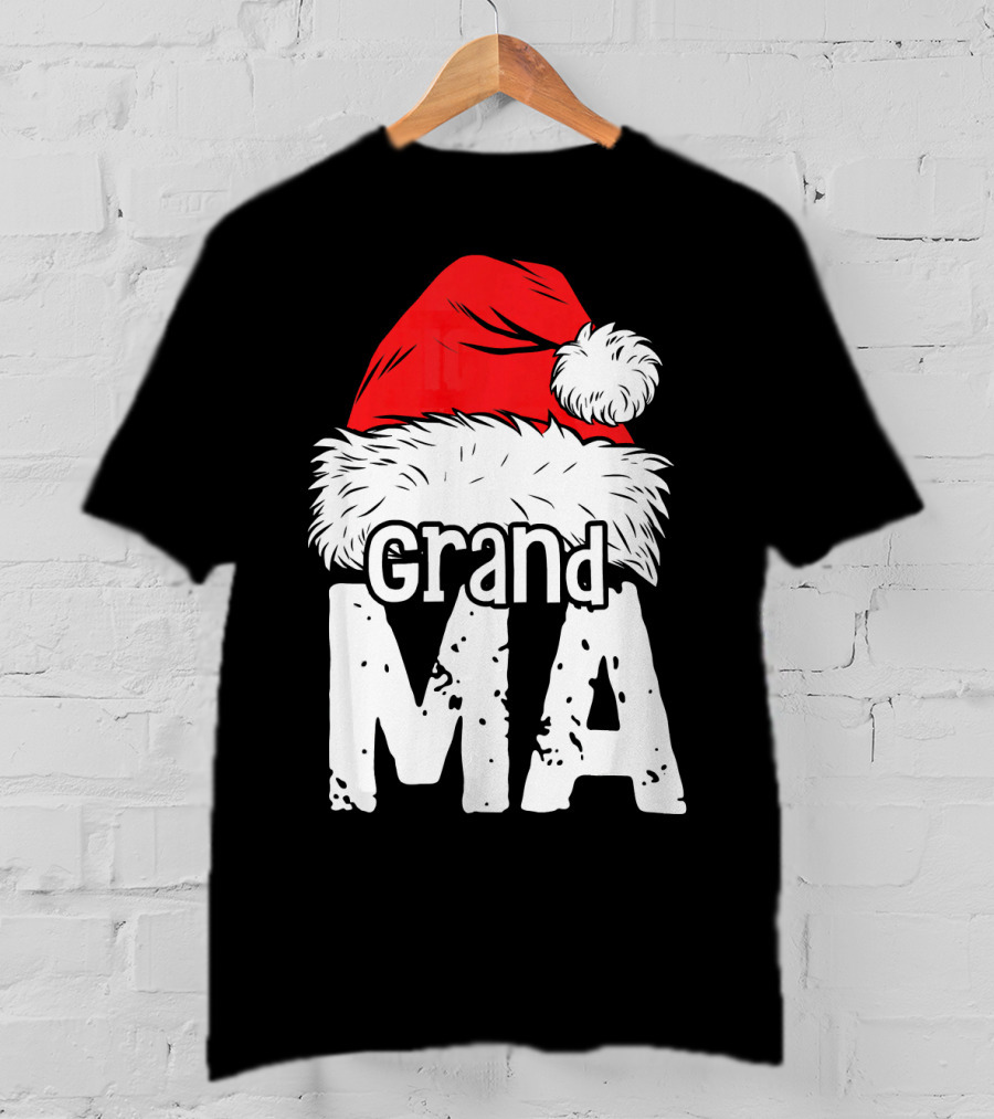 Grandma Santa Christmas Hat Family T-Shirt